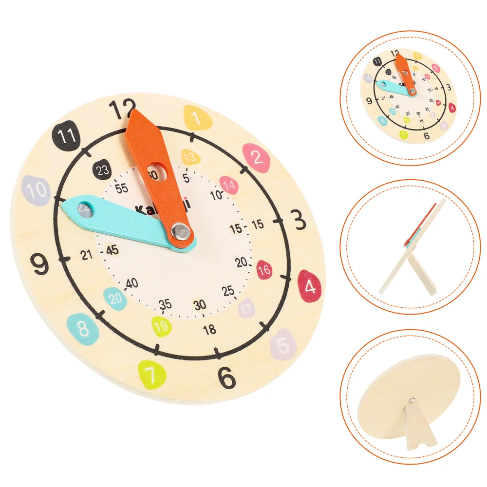 Wooden Clock Toy Children Educational Clock Model Time Learning Wood Clock Kids Plaything