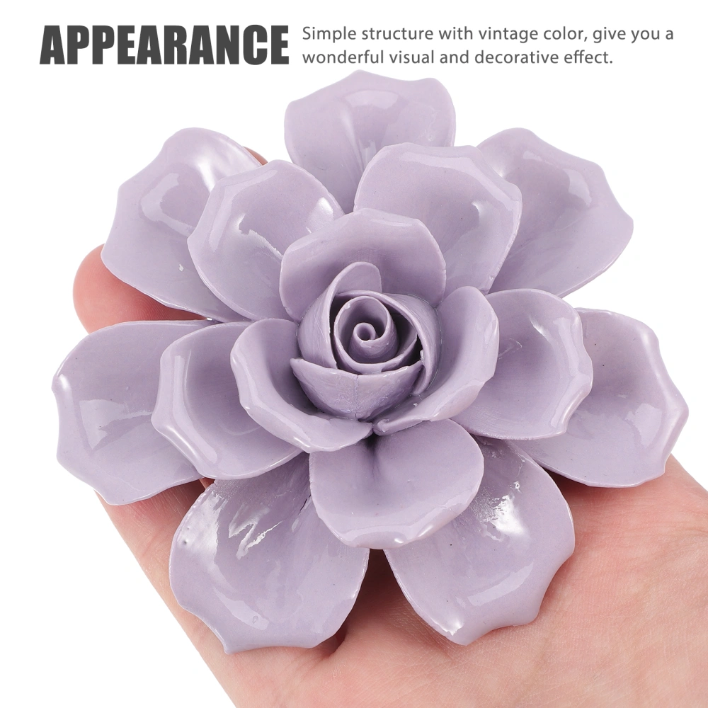 Ceramic Flower Wall Hanging 3D Rose Ornament Wall Background Mural Hanging Decor