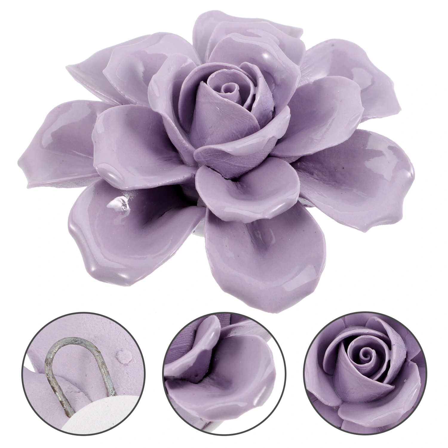 Ceramic Flower Wall Hanging 3D Rose Ornament Wall Background Mural Hanging Decor