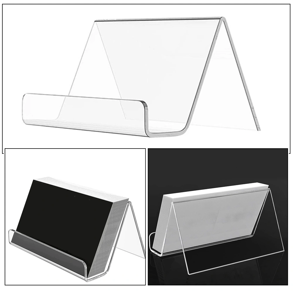 3Pcs Business Card Stands Clear Name Card Holders Business Card Stands Card Display Stands for Office