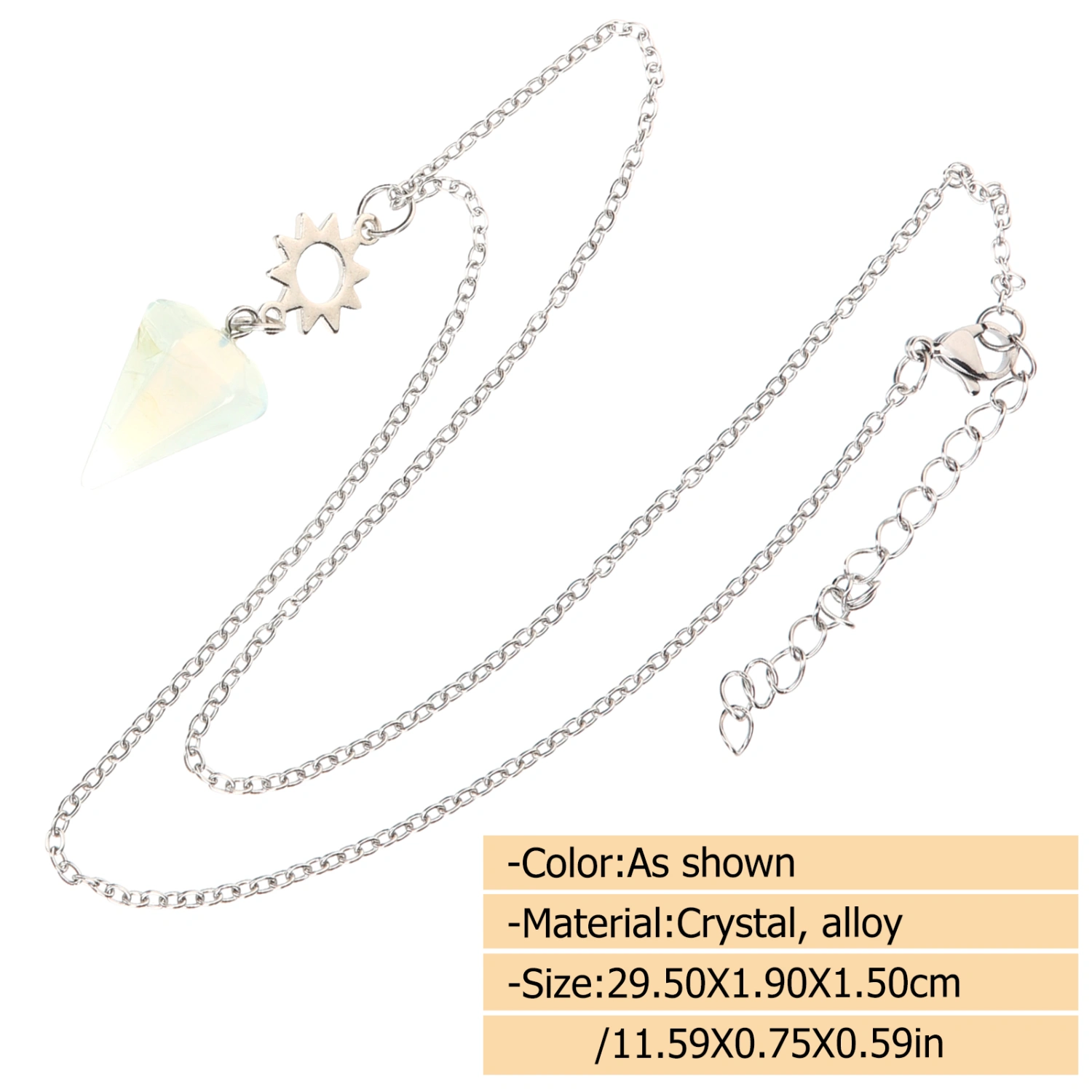 1 Pair Couple Necklaces Sun and Moon Crystal Pendant Necklaces Love Necklaces