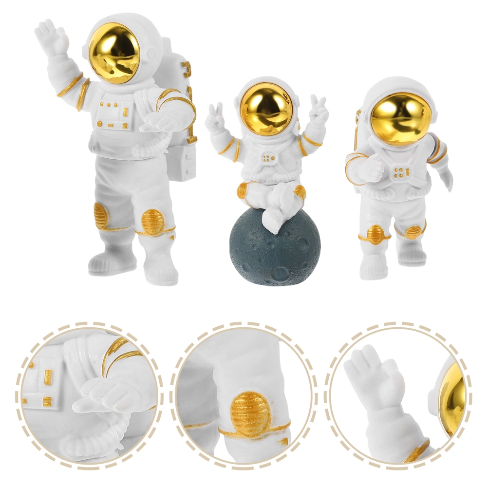 3pcs Astronaut Figurine Astronaut Statue Astronaut Sculpture Spaceman Decor