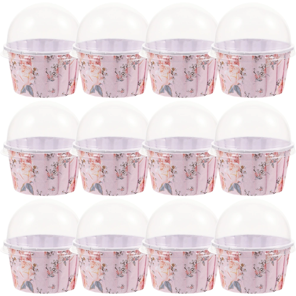 100pcs Wedding  Muffin Liners Paper Liners Cake Trays Baking Cupcake Liners with Covers