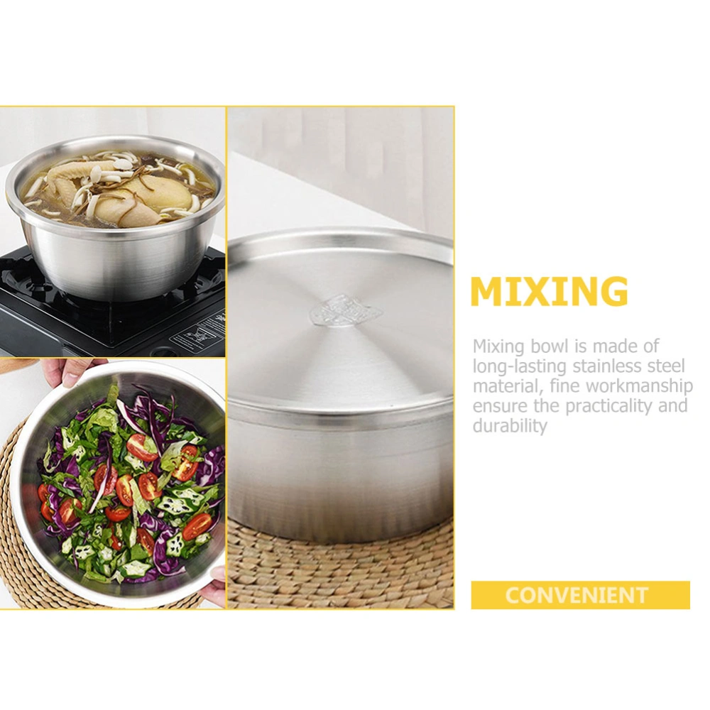 1 Set  Stainless Steel Mixing Bowl Household Kitchen Food Salad Soup Container with Lid