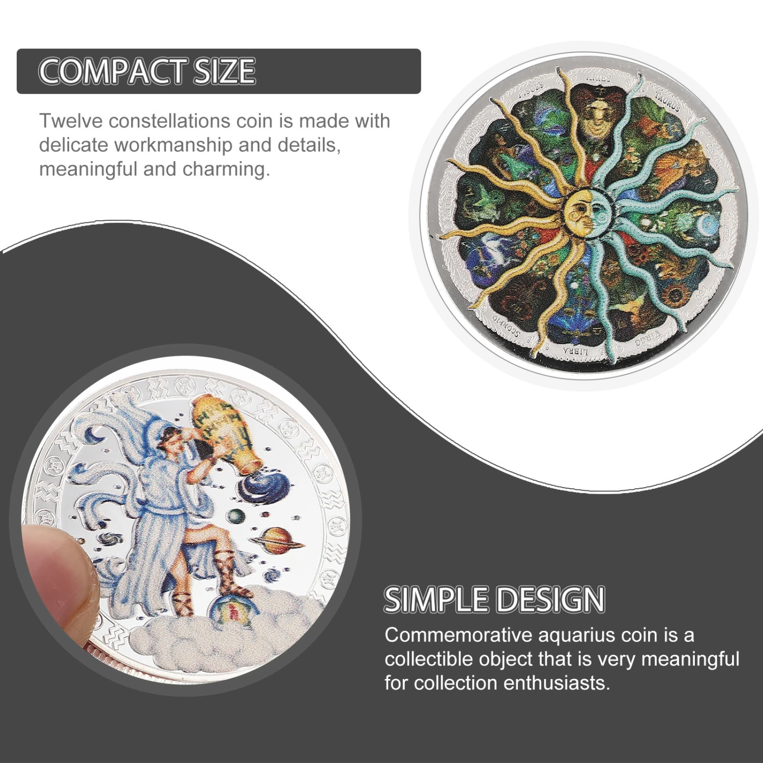 Aquarius Coin Commemorative Collection Coin Unique Birthday Present for Men