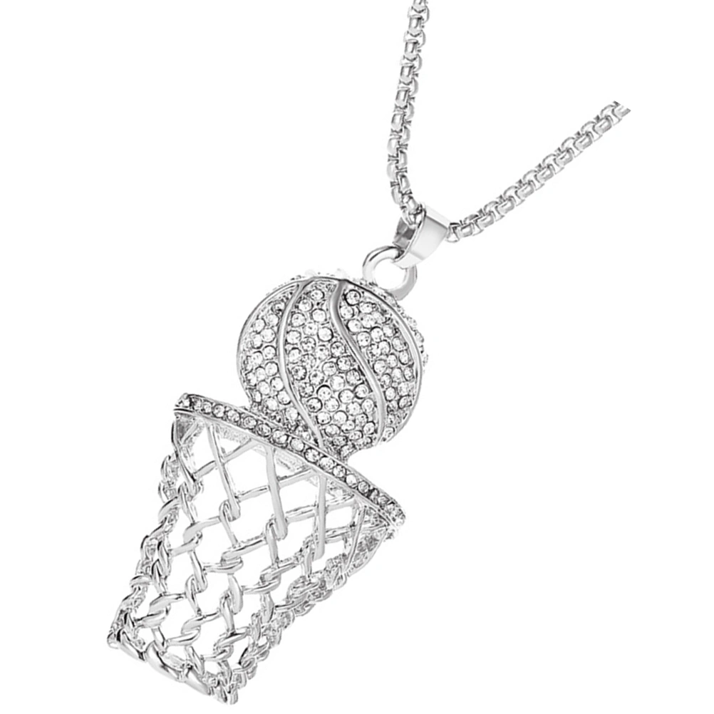 Basketball Necklace Pendant Necklace Hip Hop Necklace Sports Necklace Jewelry