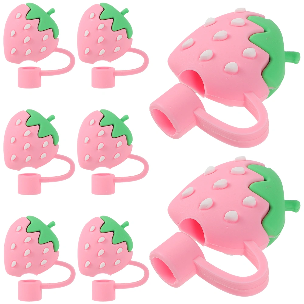 8Pcs Straw Adorable Shaped Caps Drinking Pipe Cover Straw Tip Plugs Straw Covers Silicone Tips