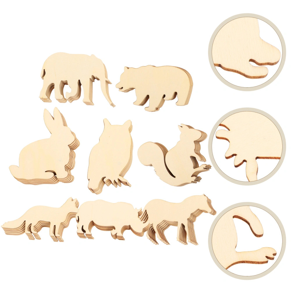 48pcs Unfinished Wooden Woodland Forest Animal Life Cutouts Animal Wooden Cutouts