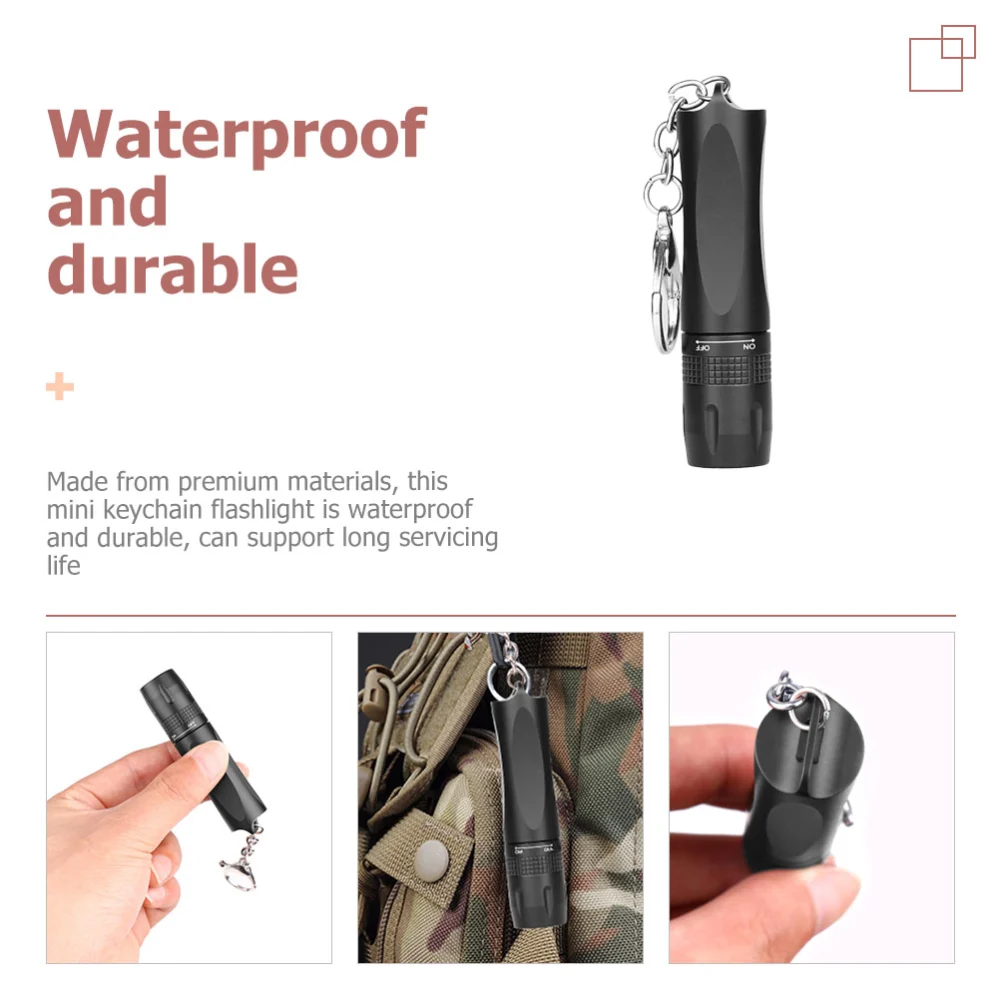 Keychain Flashlight Outdoor Mini Flashlight LED Flashlight Torch Keyring without Battery