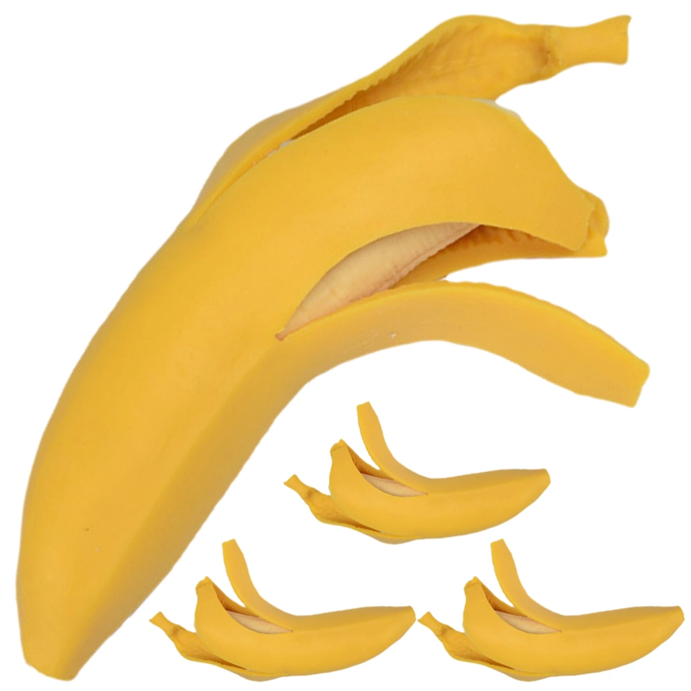 4Pcs Fruit Stress Toys Realistic Banana Fidget Toys Funny Decompression Toys Kids Toys