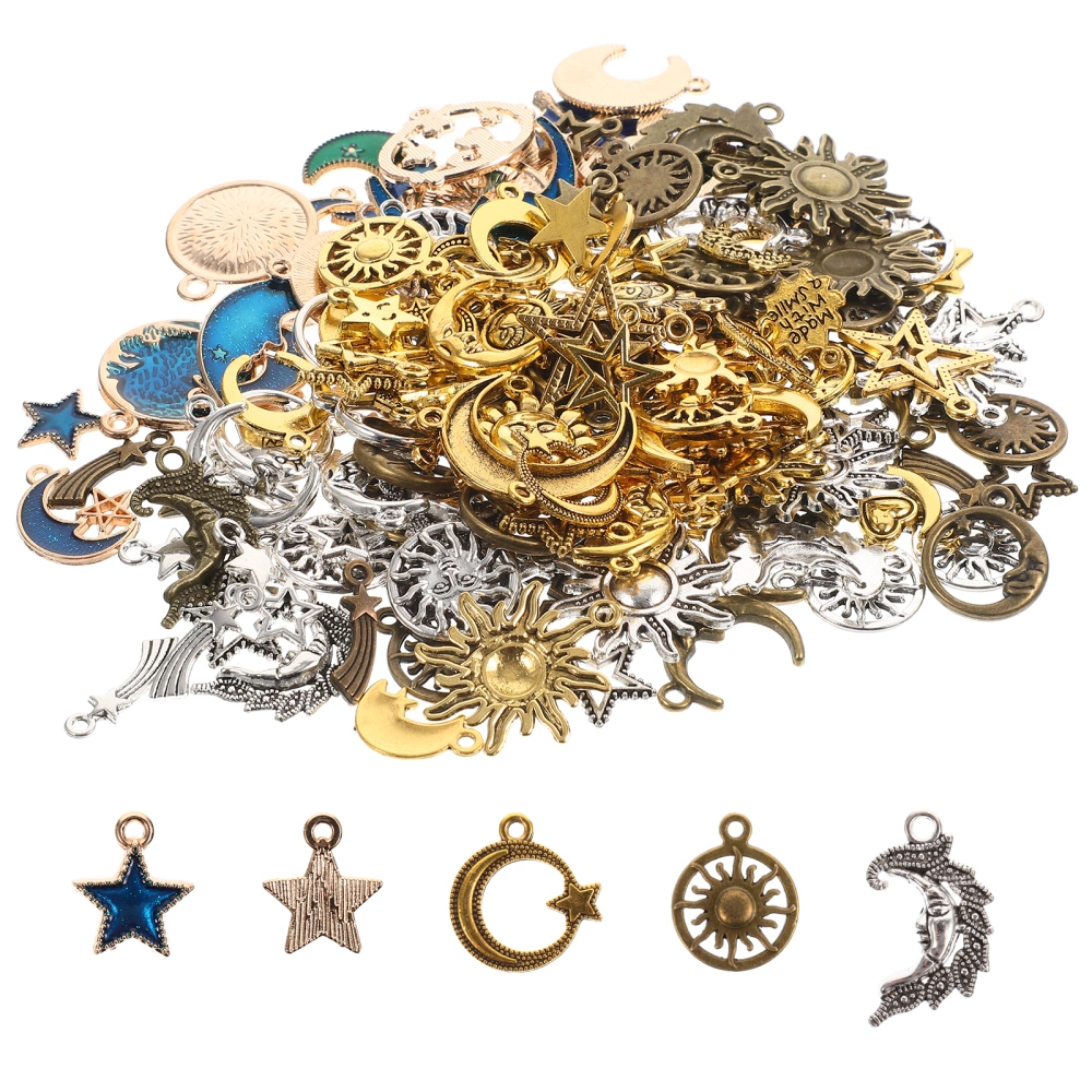 3 packs of Star Moon Planet Shaped Alloy Charms Alloy Jewelry DIY Pendants Alloy Sun Pendants