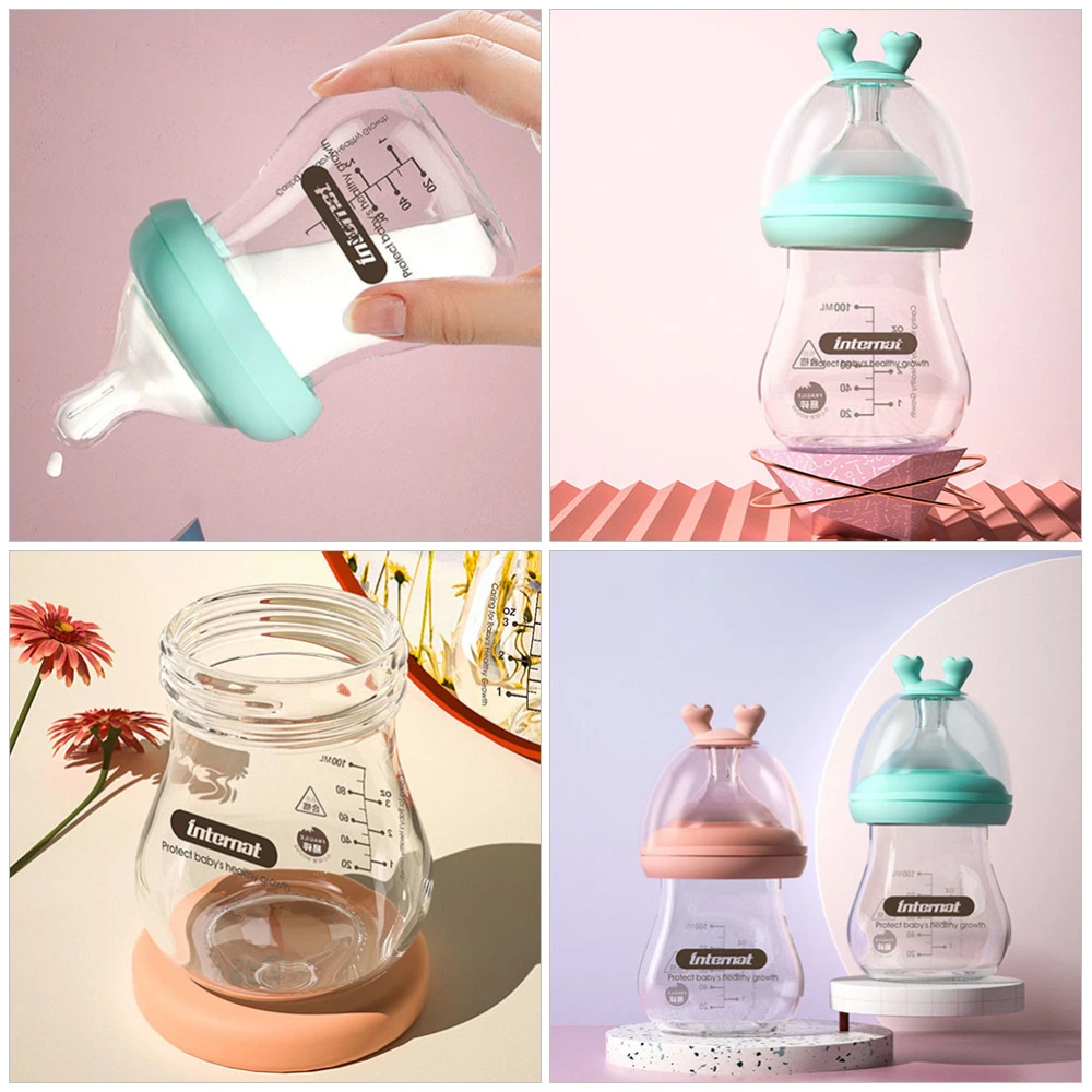 Wide Neck Glass Baby Bottle Feeding Baby Bottle Breastfeed Baby Glass Bottle