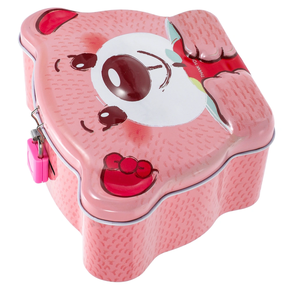 Cartoon Piggy Bank Adorable Animal Piggy Bank Metal Coin Box Lockable Piggy Bank Kids Safe Box