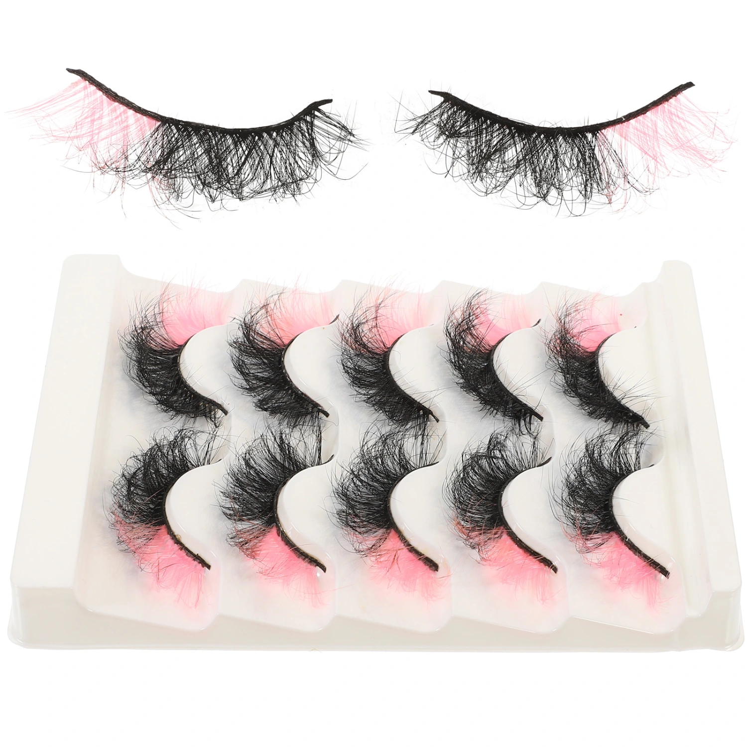 5 Pairs Makeup Lash Strip Curly Eyelashes Strip Colorful End Eyelash Makeup Eyelash Makeup Supplies