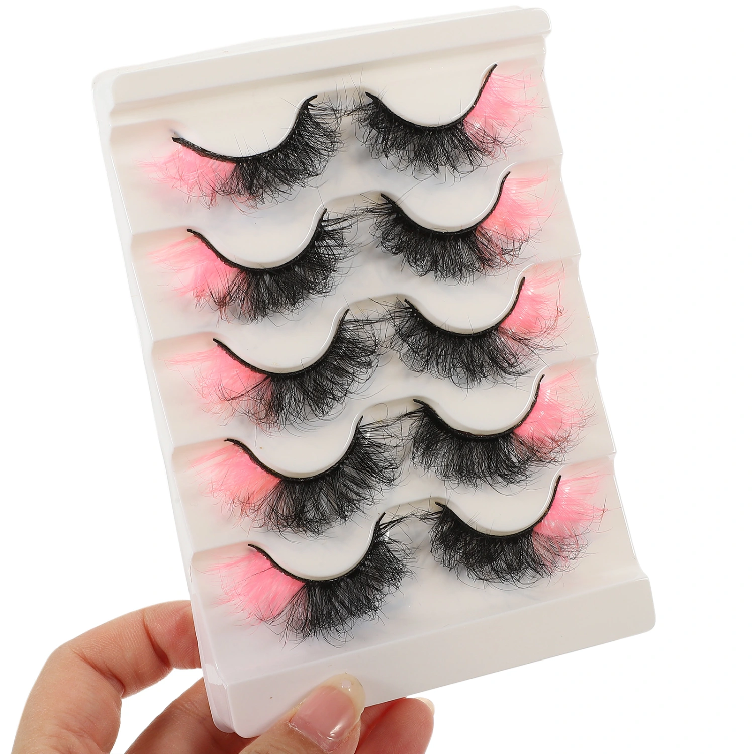 5 Pairs Makeup Lash Strip Curly Eyelashes Strip Colorful End Eyelash Makeup Eyelash Makeup Supplies