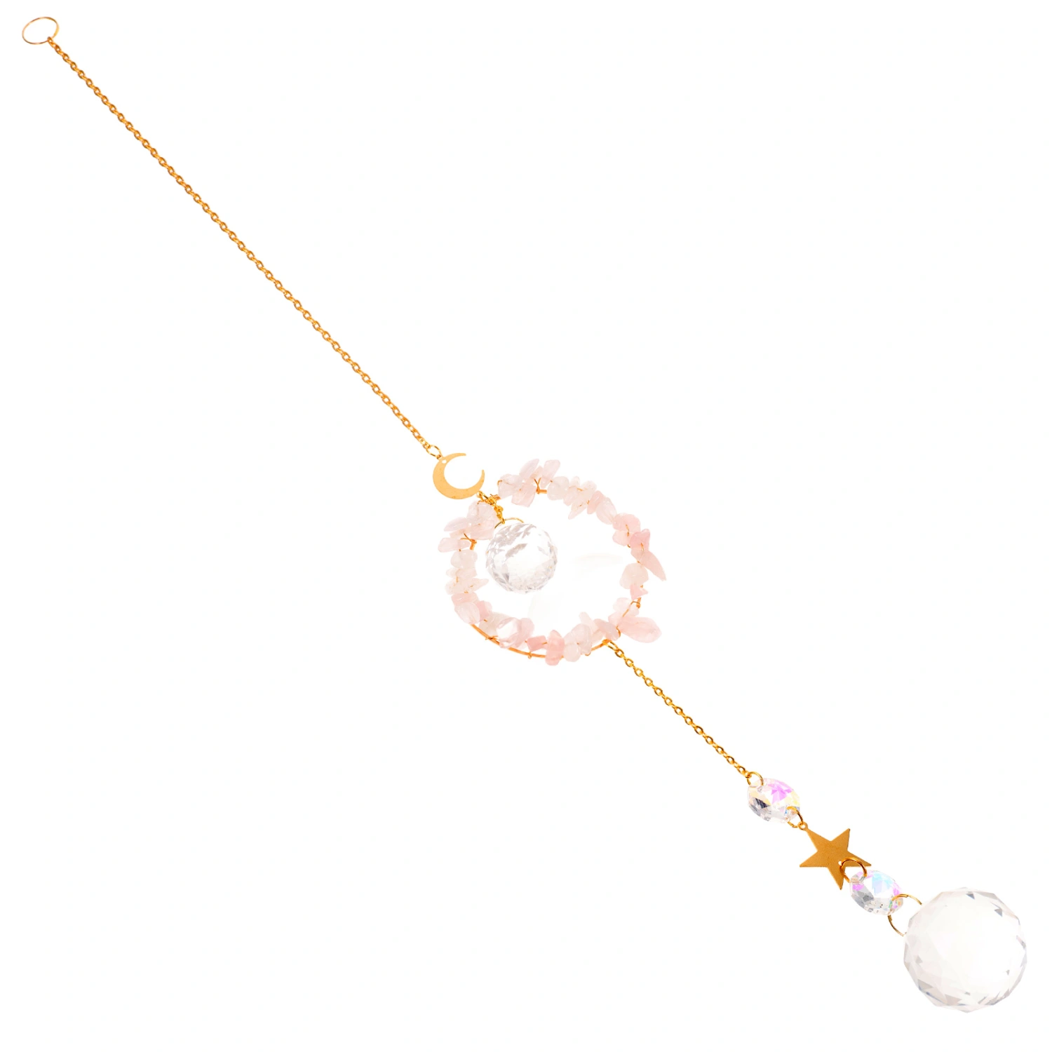 Natural Crystal Stone Suncatcher Ornament Hanging Pendant Suncatcher Decoration