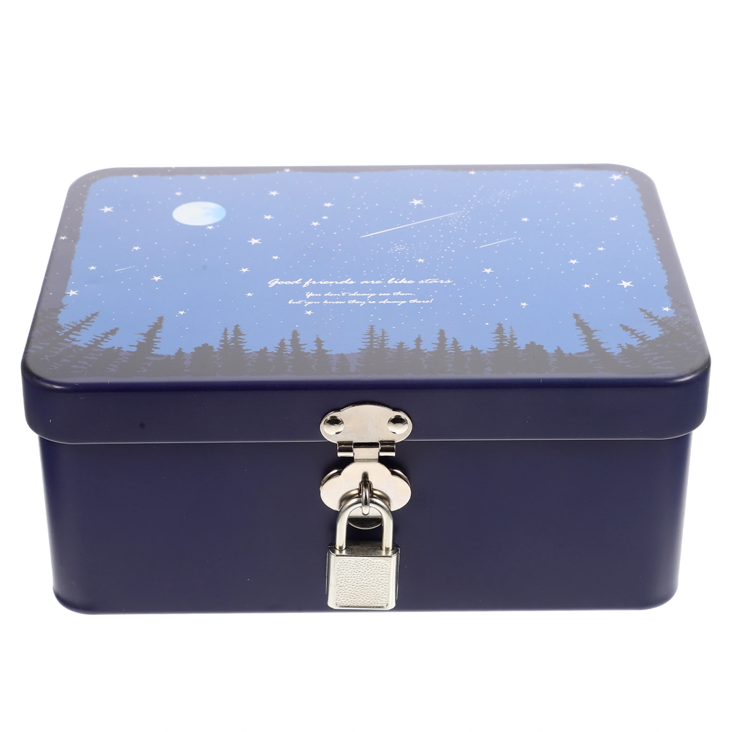 Vintage Tinplate Box With Lock Storage Box Piggy Bank Jewelry Box Souvenir Storage Box