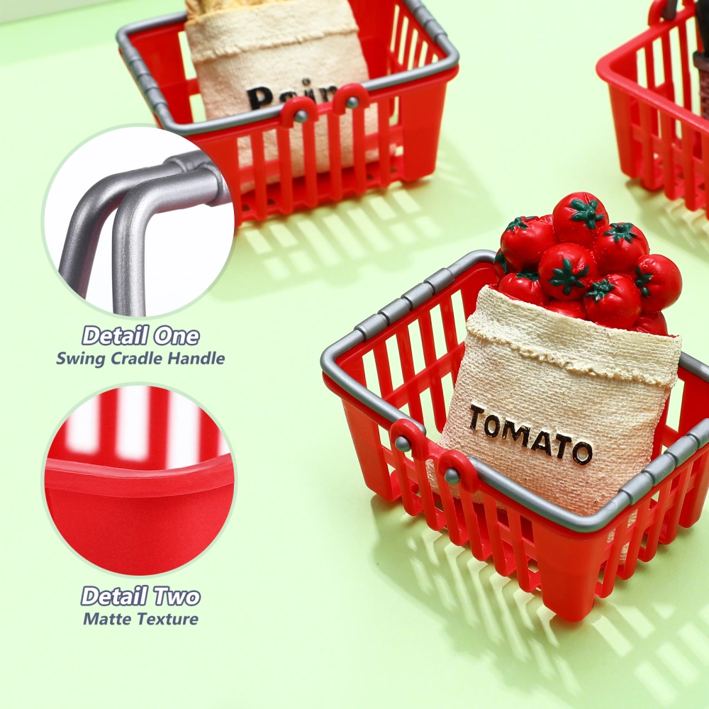 20 Pcs Miniature Supermarket Baskets Simulation Small Sundries Storage Baskets Models Toys Doll House Ornaments