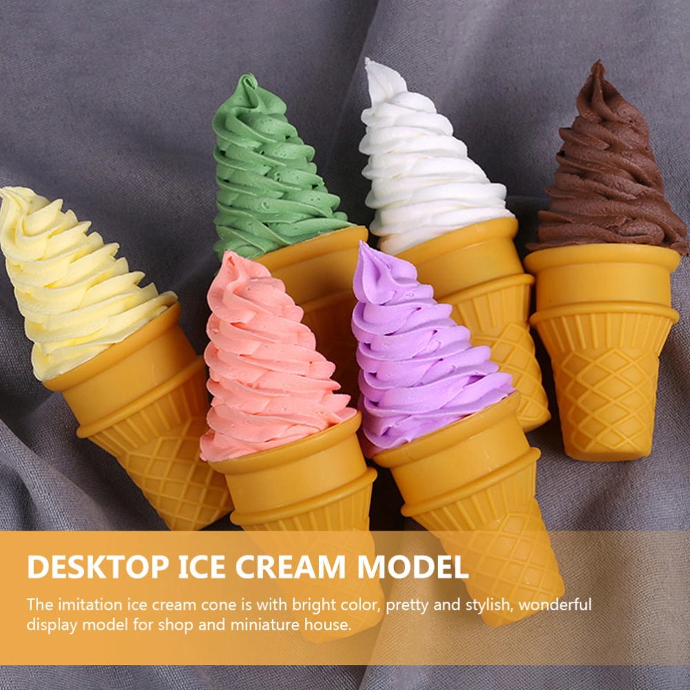 2Pcs Desktop Fake Ice Creams Decorative Ice Cream Decors Simulated Children Toys