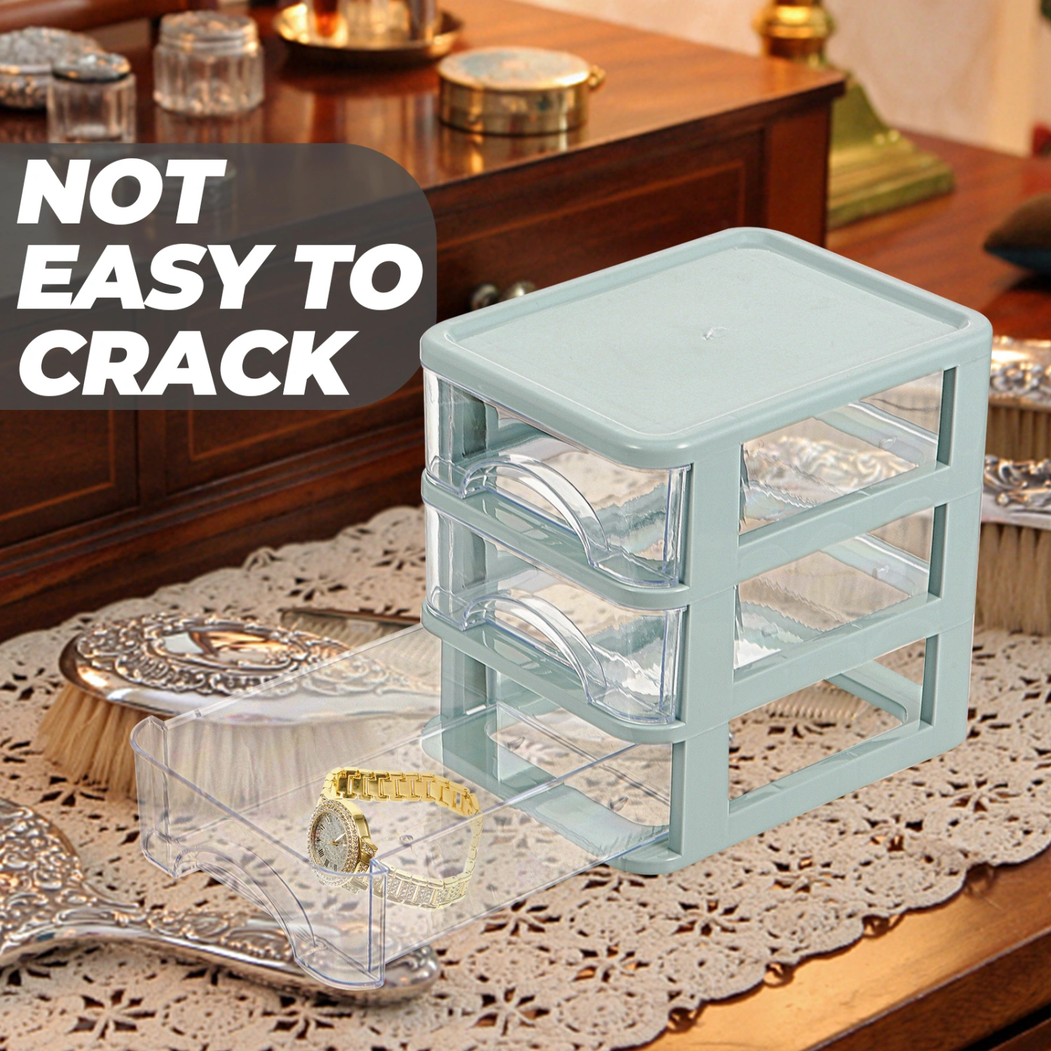 Multi-function Cosmetics Organizer Home Office Desk Organizer Transparent Desk Drawer Box