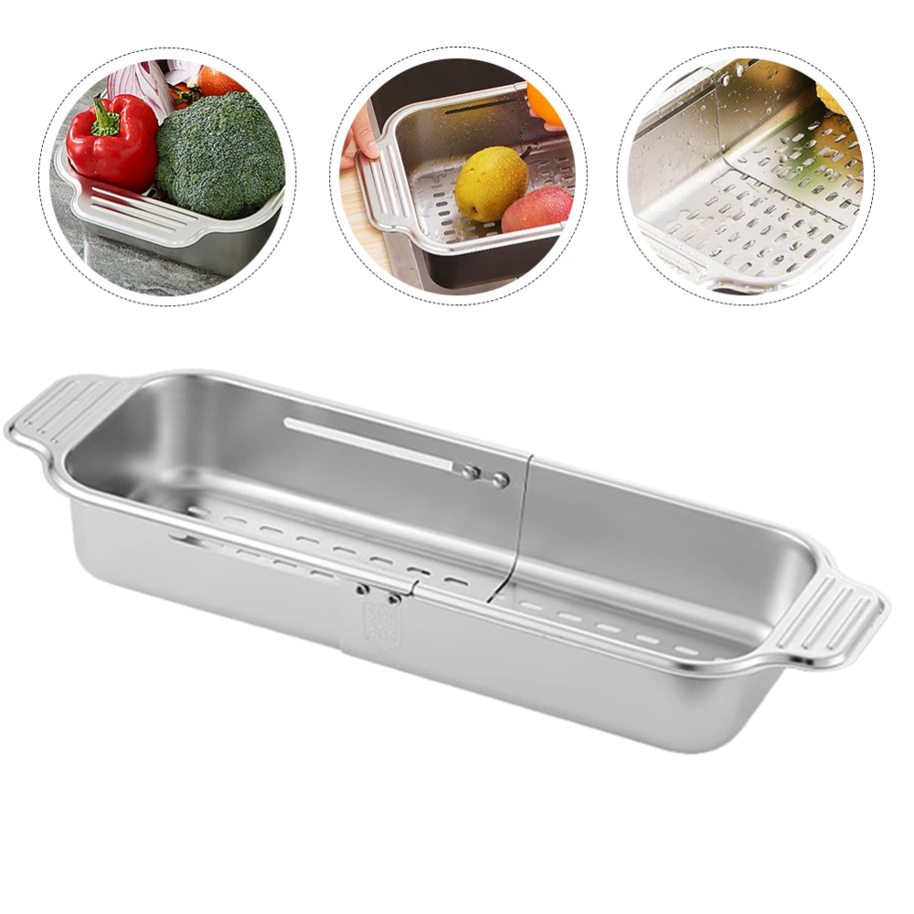 Sink Stretchable Drain Basket Kitchen Drain Basket Vegetable Sink Strainer Kitchen Accessory