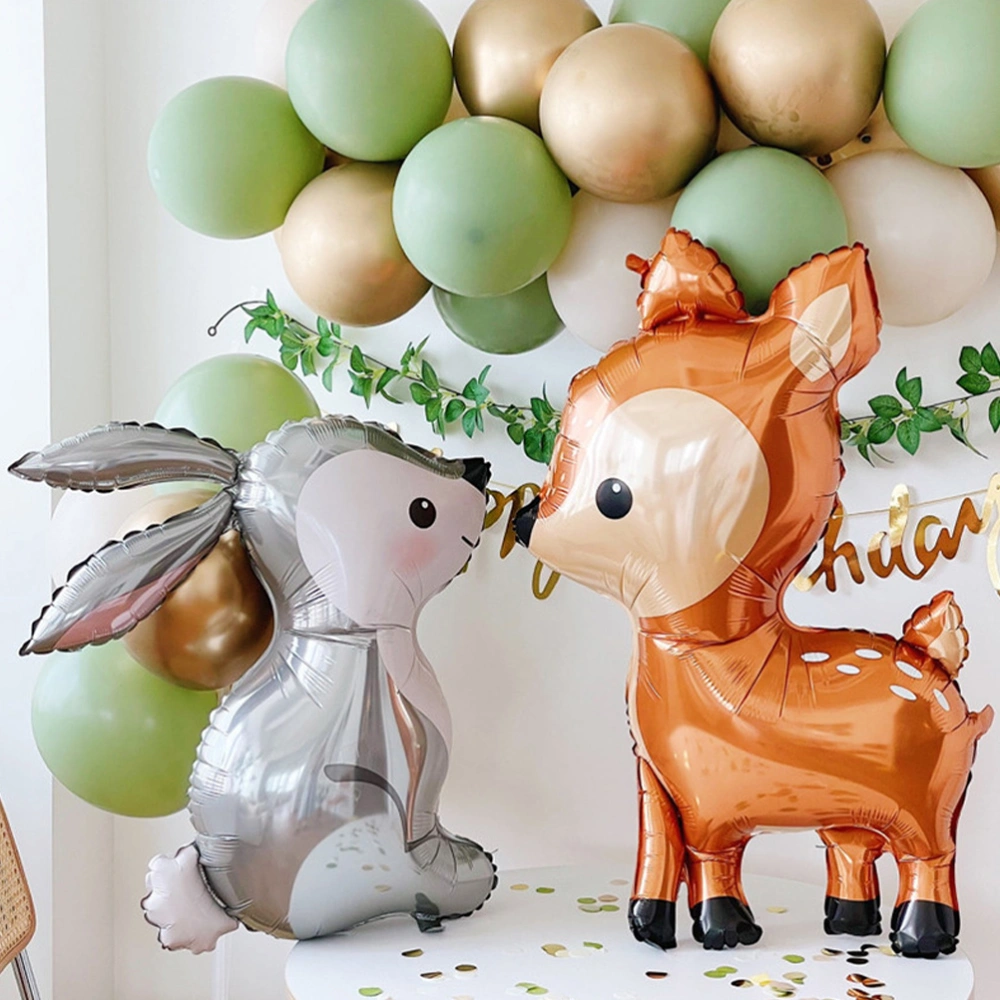 5Pcs Bunny Balloons Woodland Bunny Balloons Easter Rabbit Shaped Foil Balloons