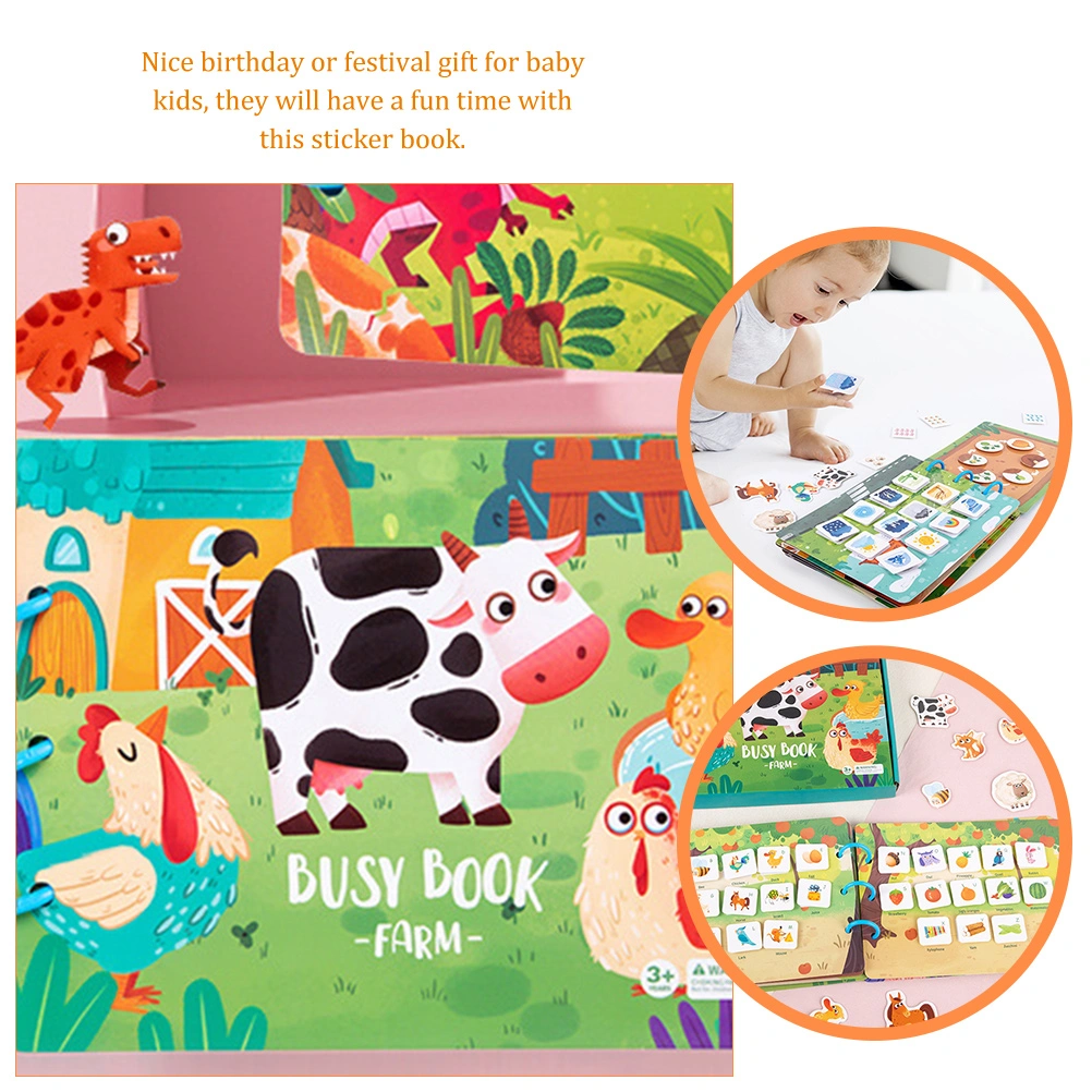Cartoon Farmhouse Themed Sticker Book Funny Sticker Book for Kids Early Educational Busy Book
