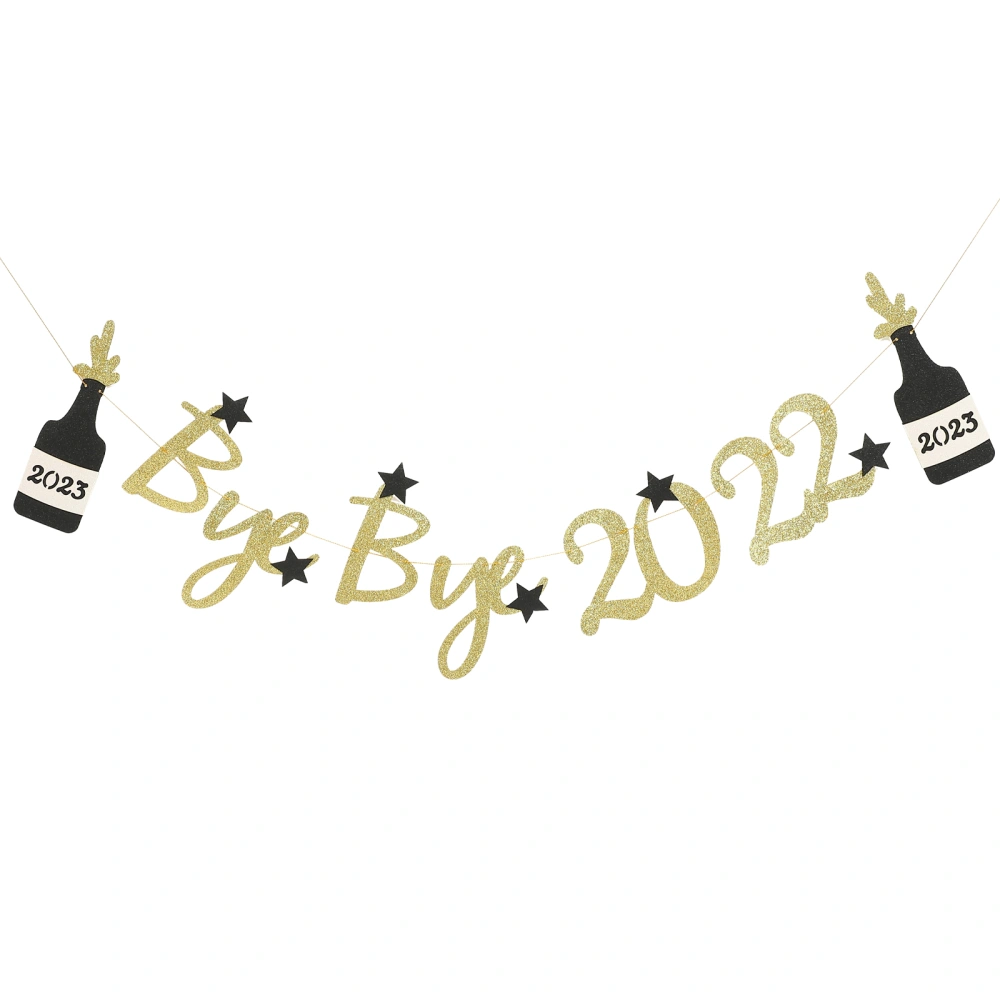 Party 2023 Banner New Year Party Hanging Shining New Year Decoration Photo Prop