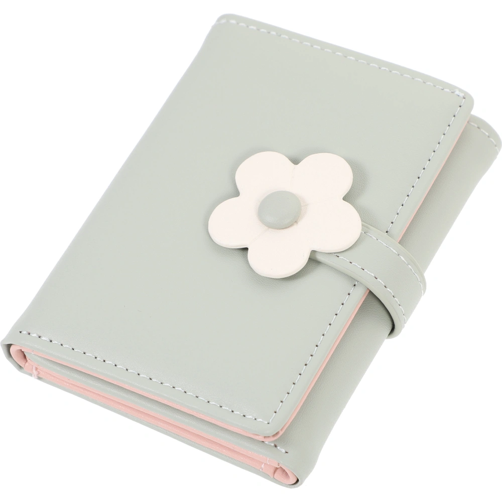 Small Flower Wallet Tri-folded Wallet PU Leather Card Holder Coin Purse for Girls Women