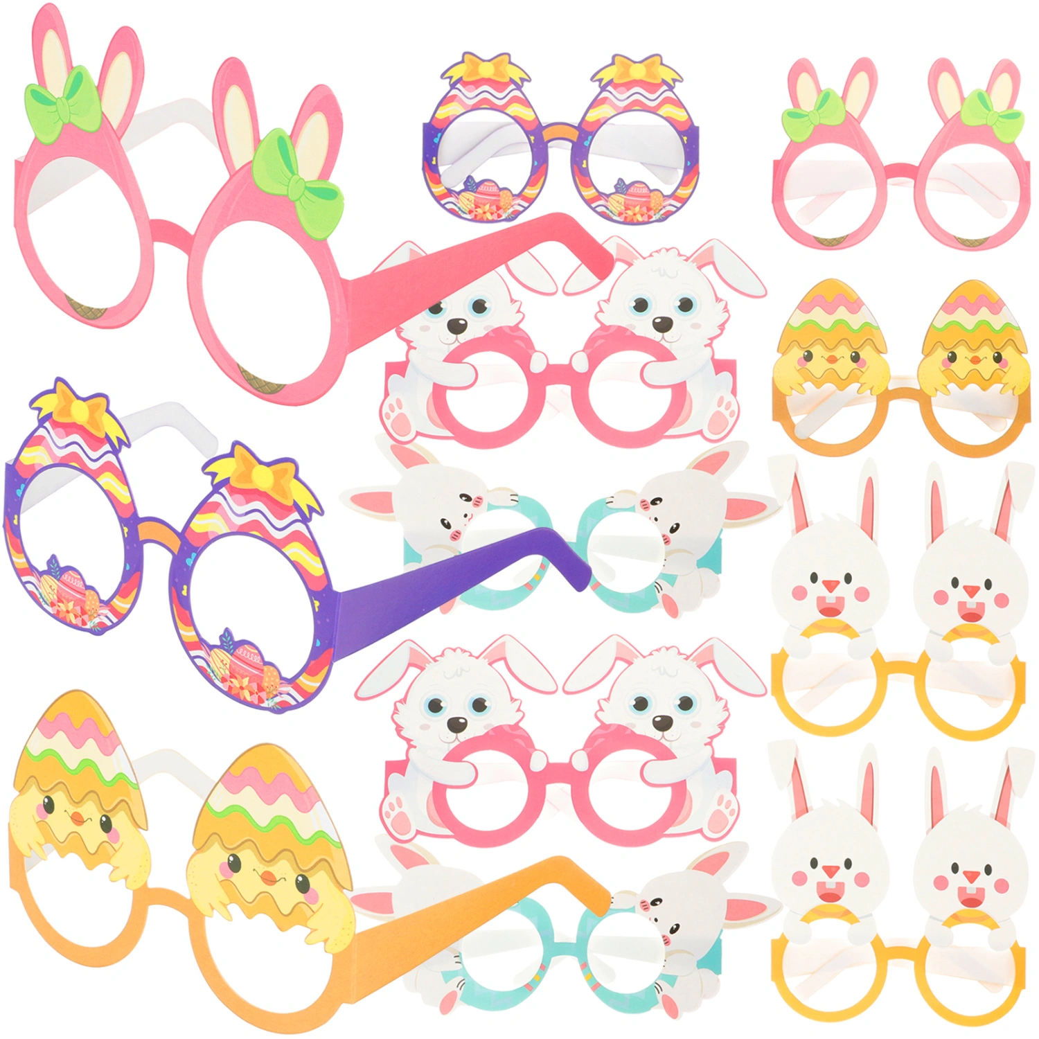 12pcs Easter Bunny Glasses Easter Themed Glasses Easter Eyewear Easter Party Supplies