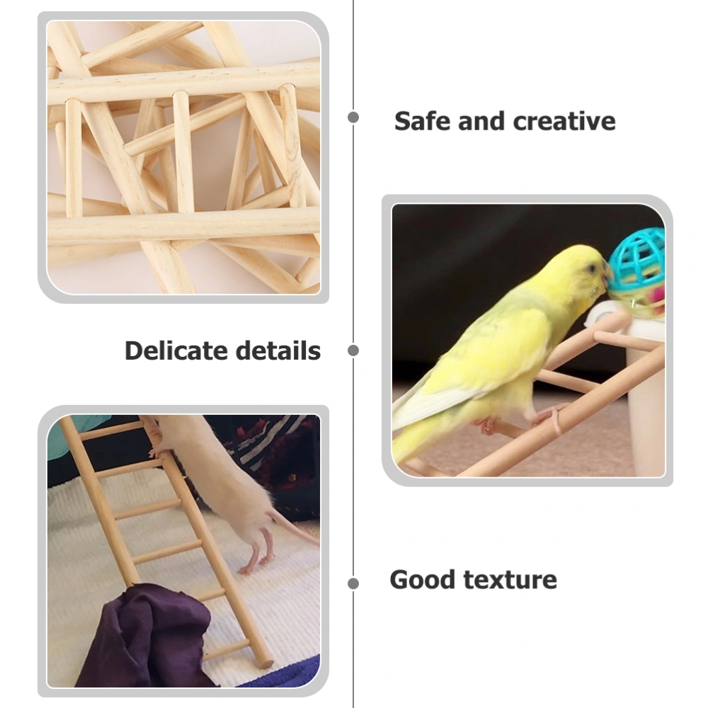 6Pcs Parrots Climbing Ladder Parrot Cage Toy Wooden Bird Stand Bird Training Toy Parakeet Ladder