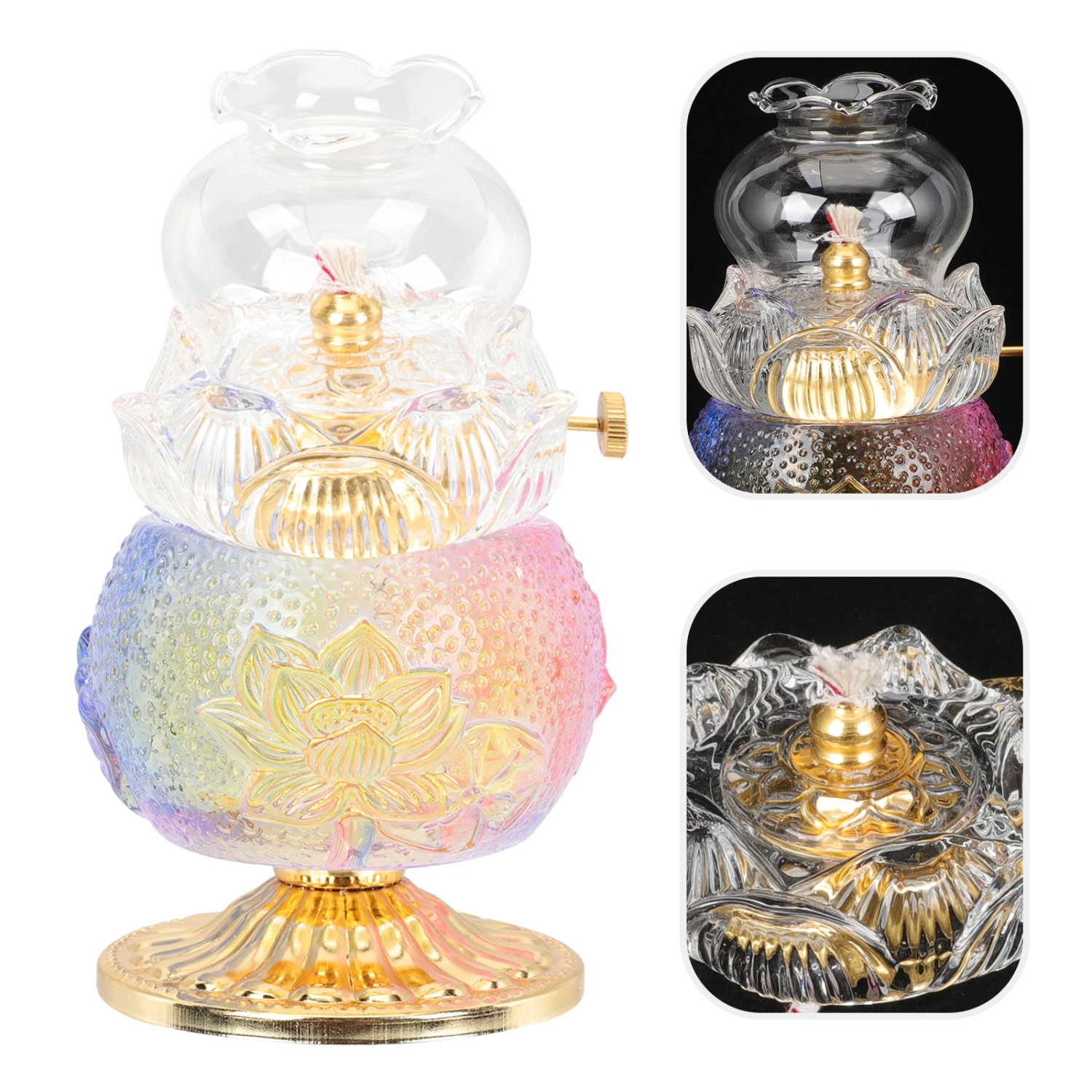 Kerosene Lamp Desktop Delicate Oil Lamp Adjustable Vintage Oil Lamp for Home