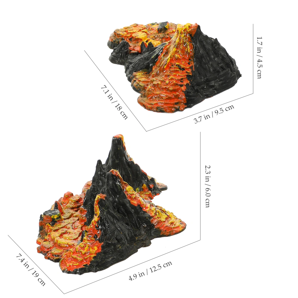 1 set of Simulation Volcano Models Volcano Ornaments Sandbox Toys Artificial Landscape Decorations