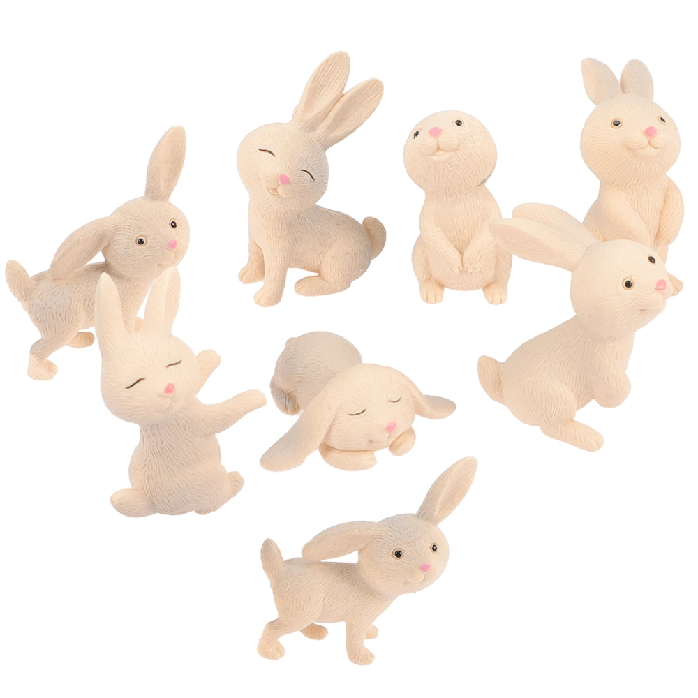 8Pcs Rabbit Cute Decorative Ornaments Mini Ornaments Landscaping for Flowerpot