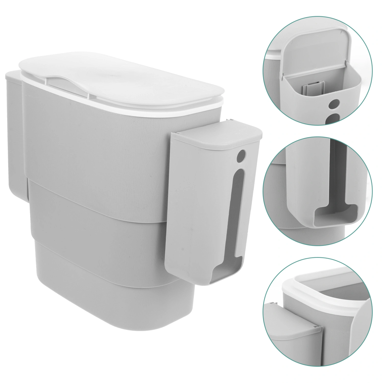 1 Set of Kitchen Trash Bin Wall-mounted Trash Can Small Garbage Bucket Kitchen Waste Bucket With Lid