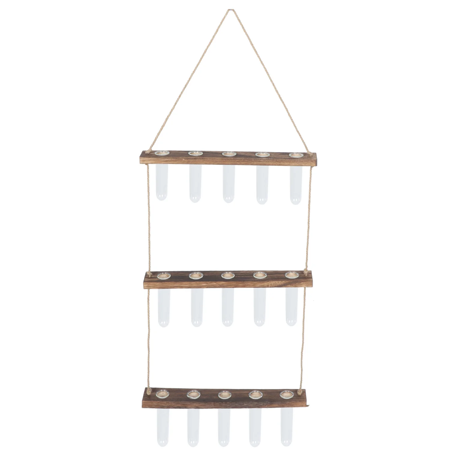 1 Set of Plant Propagation Tubes Hanging Plant Terrariums Wooden Stand Hydroponic Tube Planters