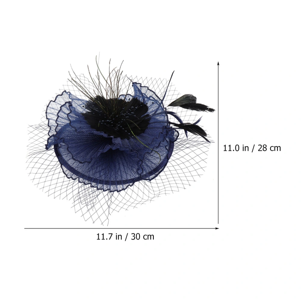 Fascinator Hat Women Garden Tea Party Hat Hair Band Hair Clip Wedding Mesh Plume Hair Clip