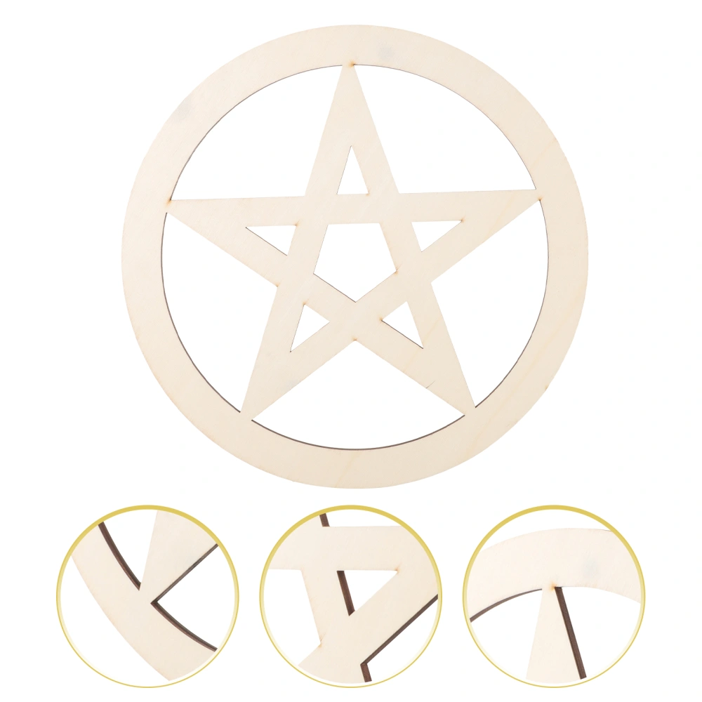 Hanging Wooden Pentacle Wall Sign Wooden Pentagram Wall Hanging Sacrificial Altar Cup Coaster