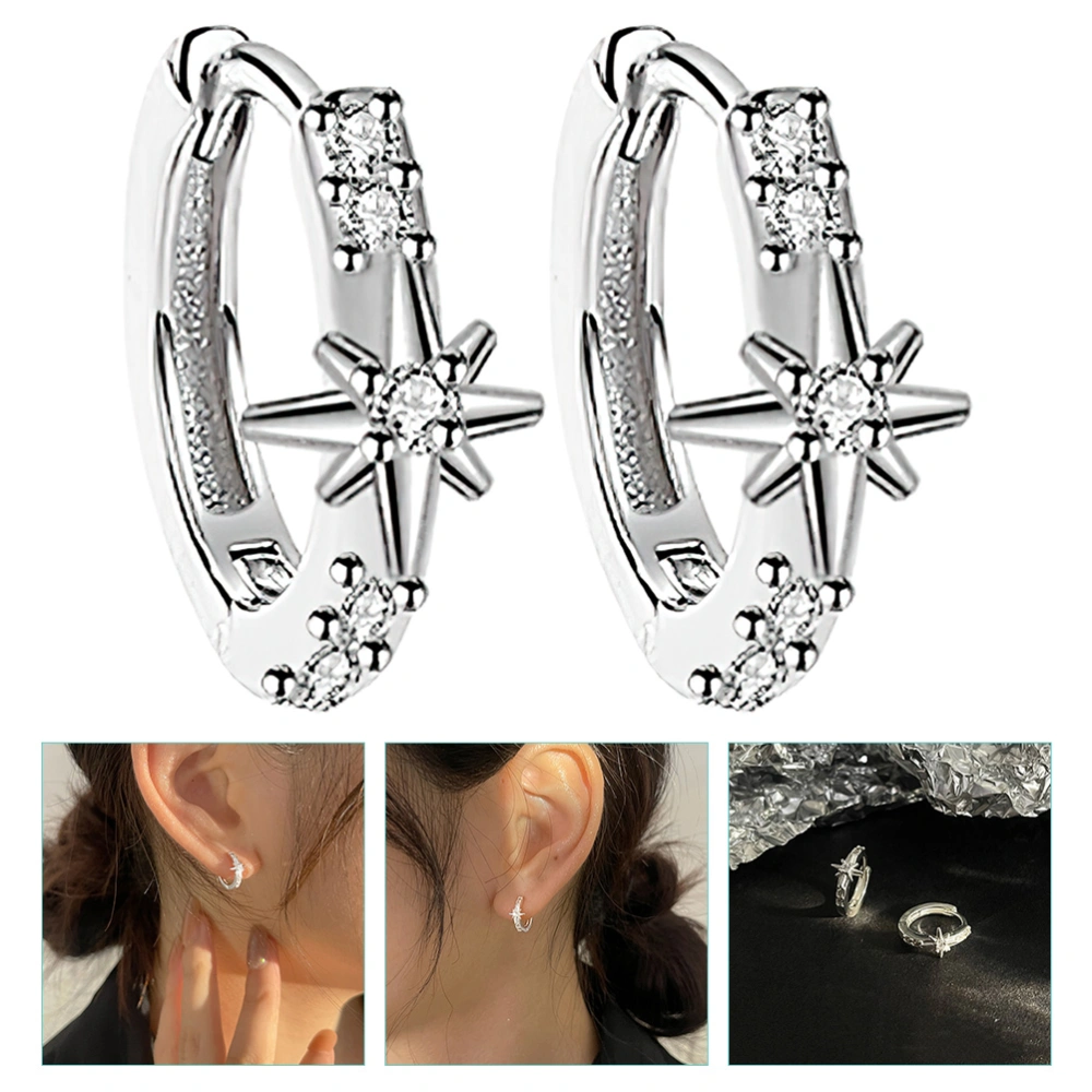 1 Pair Cartilage Hoops Earrings Zircon Huggie Earrings Women Ear Jewelry