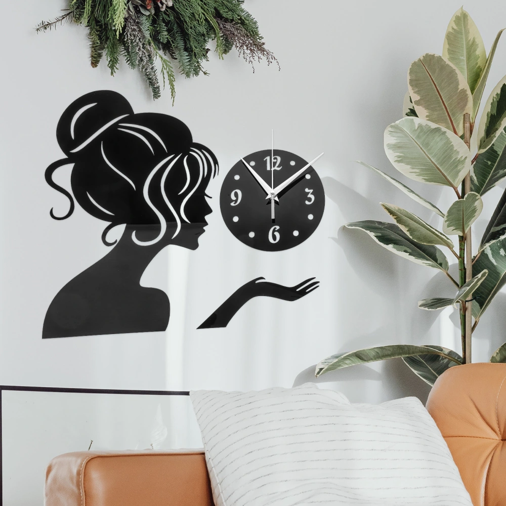 Fashion Hanging Clock Sticker Living Room Mute Clock Simple Home Wall Clock Decor