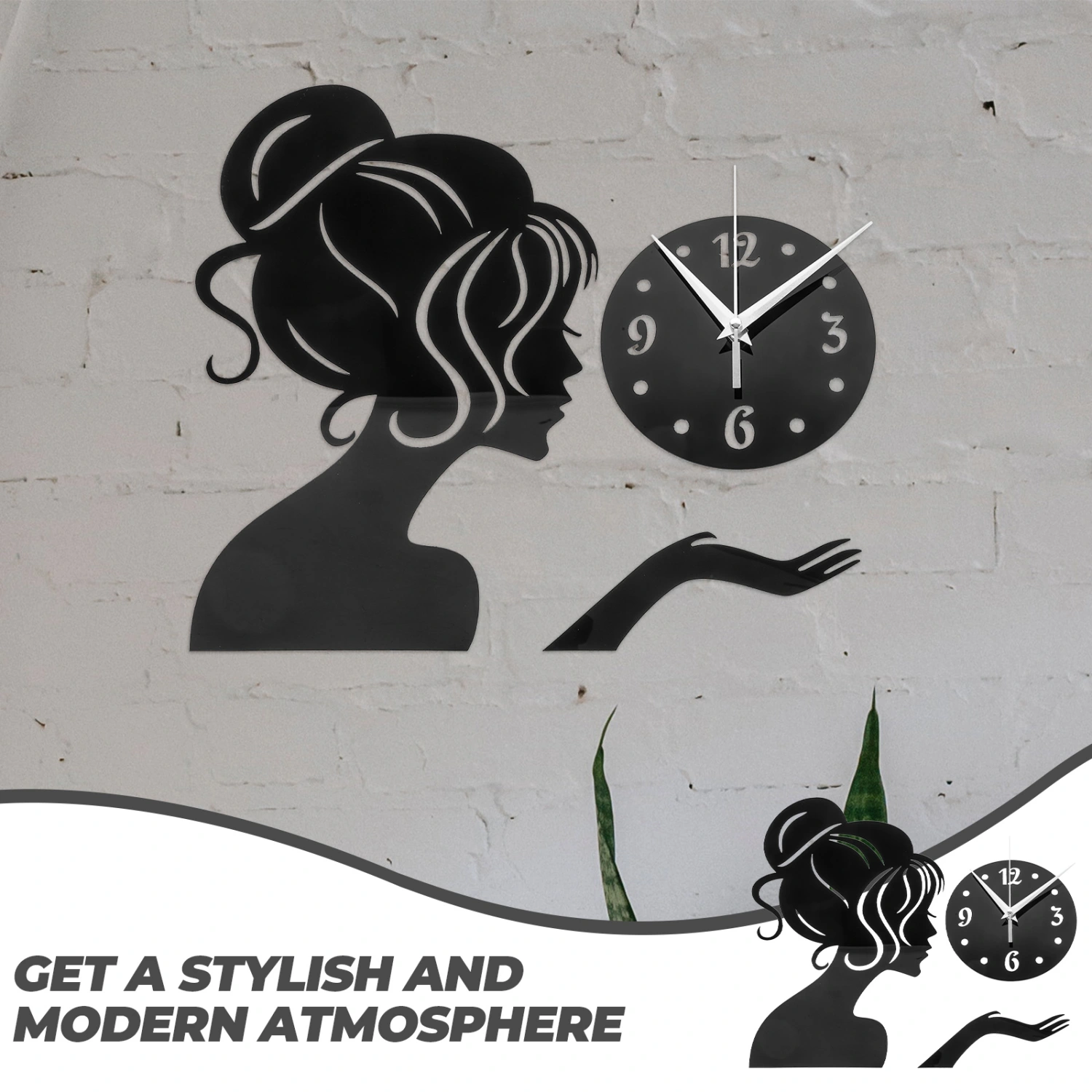 Fashion Hanging Clock Sticker Living Room Mute Clock Simple Home Wall Clock Decor