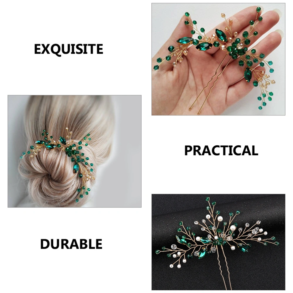 Bride Wedding Hairpin Rhinestone U-shaped Bridal Hair Piece Hair Accessory