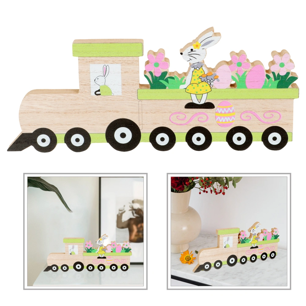 Easter Decoration Wooden Car Table Sign Decor Easter Tabletop Centerpiece