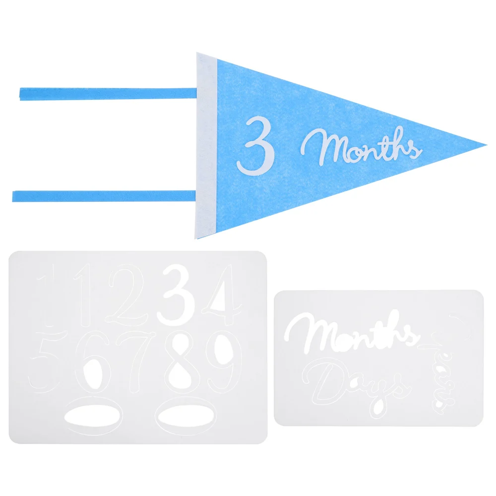 1 Set Triangle Flag Banner Baby Milestone Monthly Sign Triangle Bunting Decoration Prop