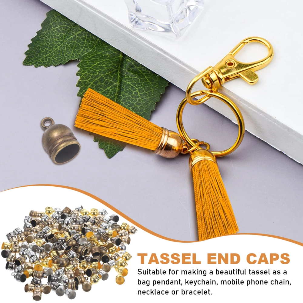 150pcs Alloy  End Caps Metal Cord Ends Caps  for DIY Tassel Bracelet Necklace Jewelry Making