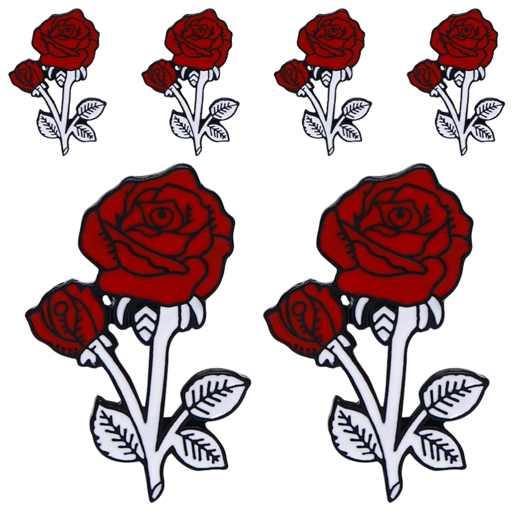 6pcs Flower Brooches Personalized Brooches Valentine's Day Rose Brooch Pin Clothing Accessories