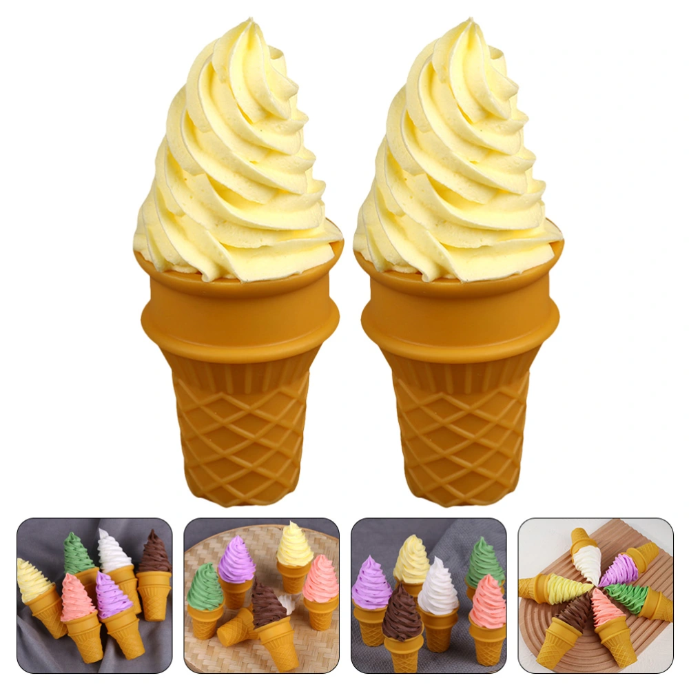 2Pcs Simulated Ice Cream Models Decorative Children Toys Photoing Ice Cream Decors