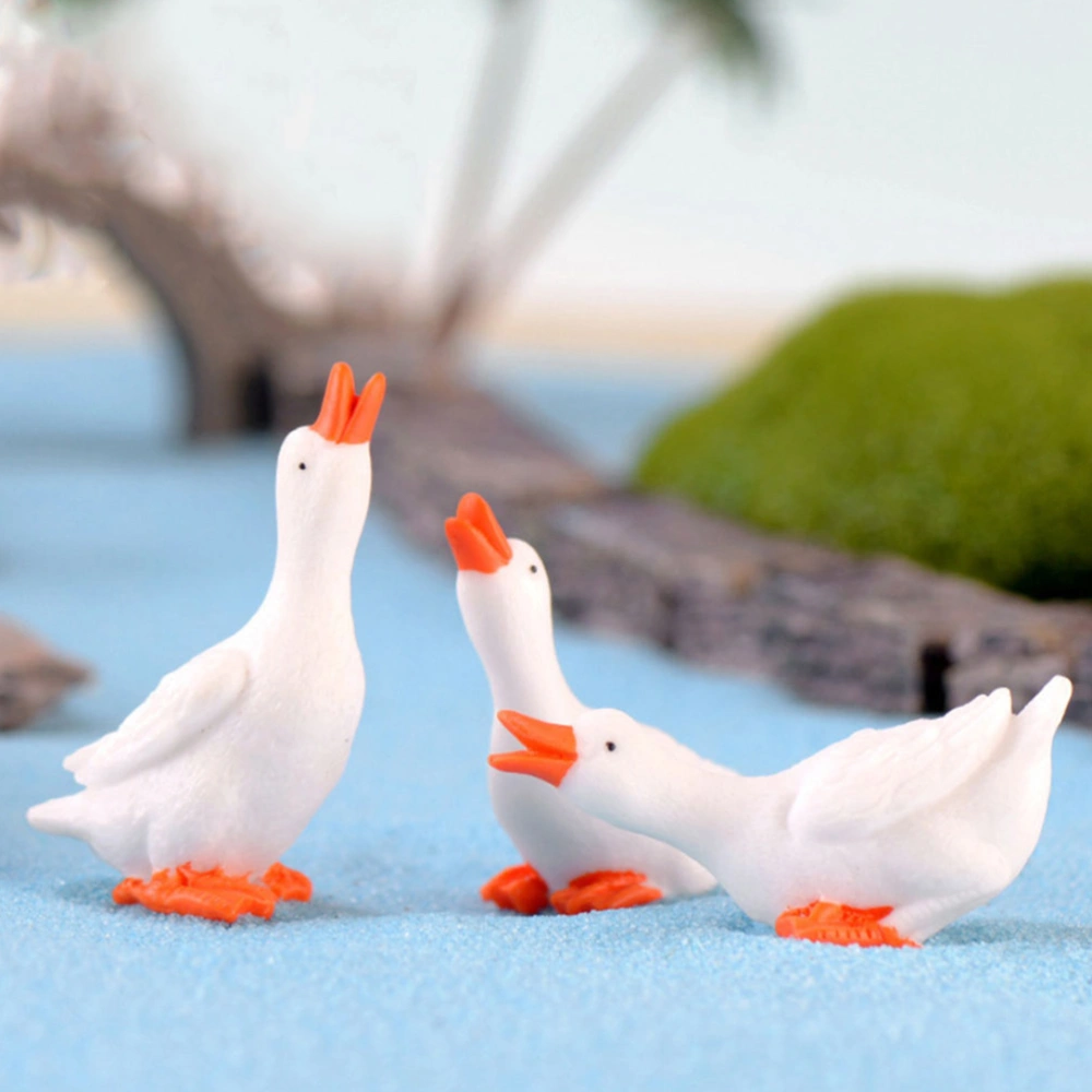 12Pcs Miniature Goose Model Toys Mini Goose Figures Cartoon Animal Decorations