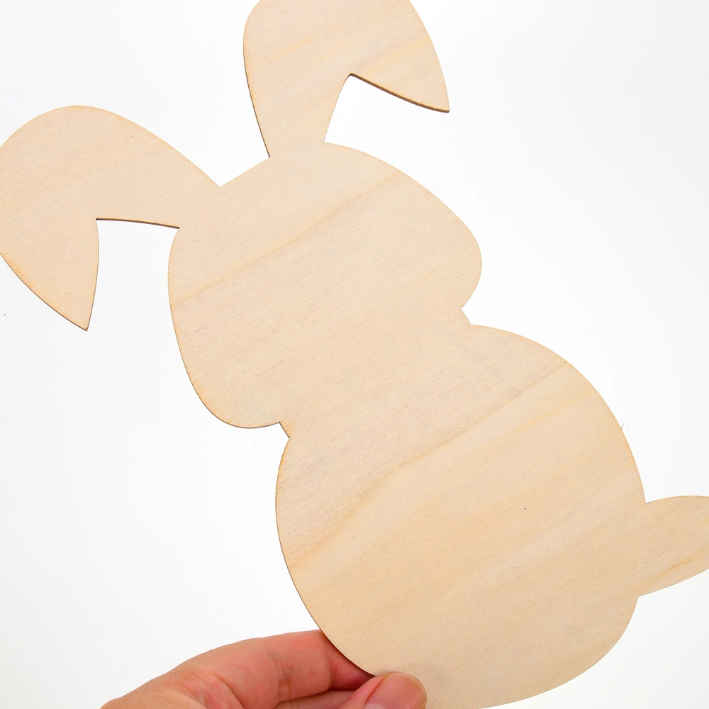 10pcs Easter Blank Bunny Wooden Chips Easter Bunny Wood Cutouts Wooden Slices