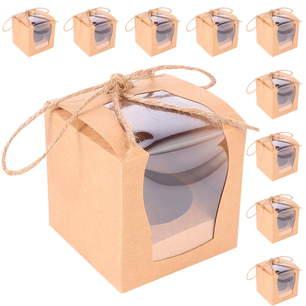 12Pcs  Cake Boxes Paper Bakery Boxes Packaging Boxes Wrapping Cases with Window